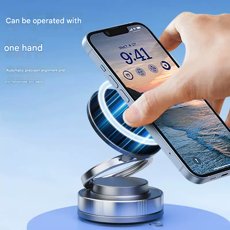 ใหม่ ที่วางโทรศัพท์ในรถยนต์แบบแม่เหล็กแข็งแรง ดีไซน์พับได้ 360° ขาจับปรับระดับได้