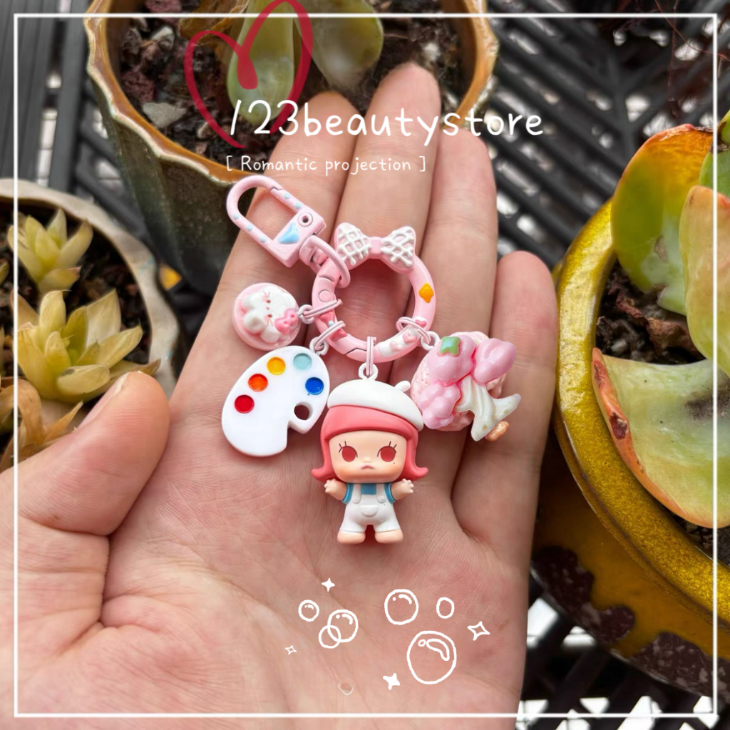 POPBEAN DIY Hug น่ารักเม็ดจี้พวงกุญแจกระเป๋าเป้สะพายหลังโทรศัพท์มือถือ U Disk จี้คริสต์มาสปีใหม่แฟนของขวัญวันเกิดที่สร้างสรรค์