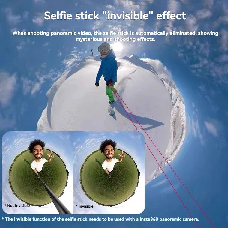 ไม้เซลฟี่คาร์บอนไฟเบอร์แบบขยายขนาด 300 ซม. สำหรับ Insta360 X5 X4 3 GO 3 Action 4 อุปกรณ์เสริมสำหรับไม้เซลฟี่ DJI OSMO Action5 Selfie Stick 3M thumbnail 5