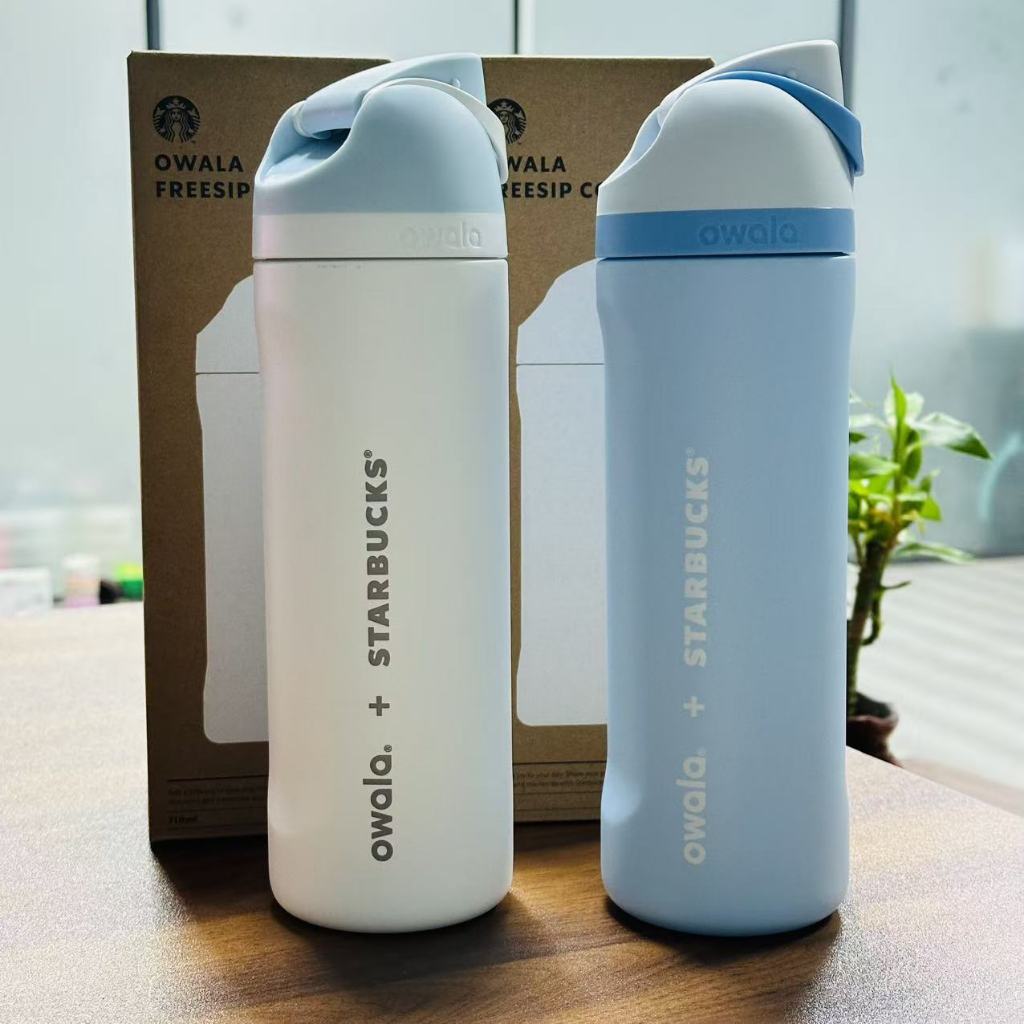 Kuromi 24oz owala ขวดน้ํากีฬาสูญญากาศฉนวนกลางแจ้งแบบพกพา Bouncing ถ้วยฟางสีทึบ Minimalist สไตล์