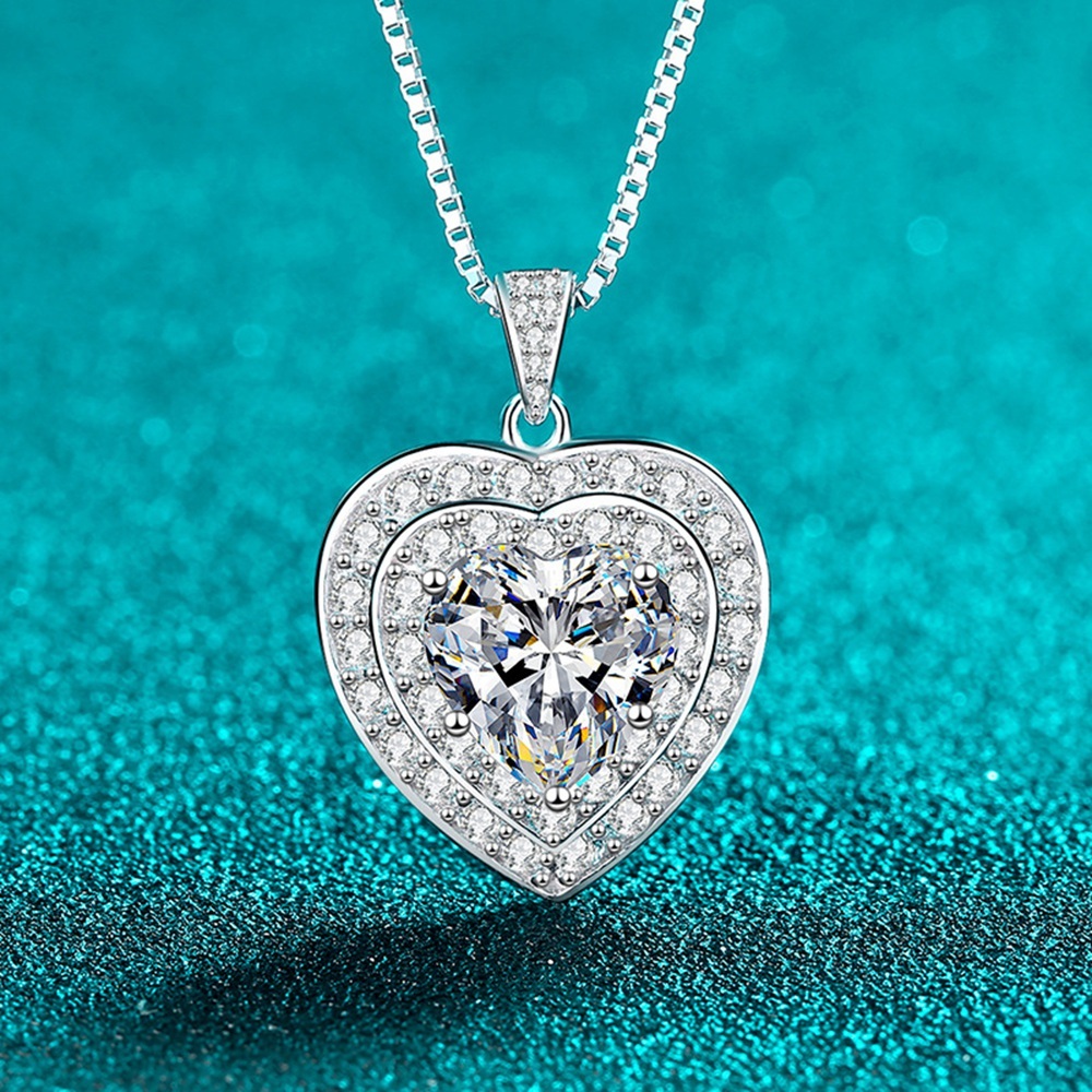 D สี 4ct สร้อยคอ Moissanite รูปหัวใจทดสอบด้วยเพชร Bring GRA ใบรับรอง S925 จี้เงินสเตอร์ลิงสําหรับผู้