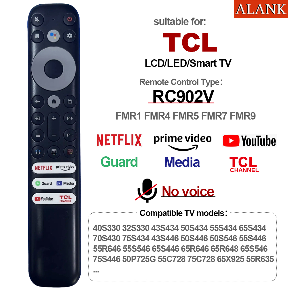 ALANK Remote รีโมททีวี TCL Smart TV LED รุ่น RC902V ยูนิเวอร์แซล (ไม่มีฟังก์ชั่นเสียง)