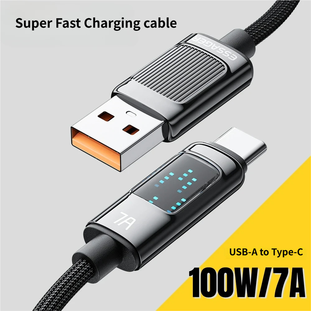สาย LED ไหล USB A - C 7A 100W – ความเข้ากันได้สากลสําหรับการชาร์จและถ่ายโอนข้อมูลอย่างรวดเร็ว