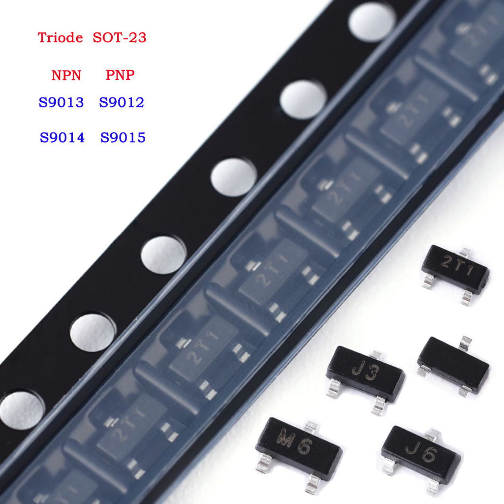 20 ชิ้นทรานซิสเตอร์ S9012 9013 9014 9015 SMD SOT-23 Bipolar Junction ทรานซิสเตอร์ BJT NPN PNP Triod 