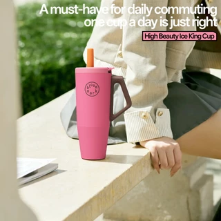 BLOOMMARK ความจุขนาดใหญ่ Icemaster Thermos Cup 316L สแตนเลสรถฟางถ้วยเย็น Big Mac ถ้วยน้ํา