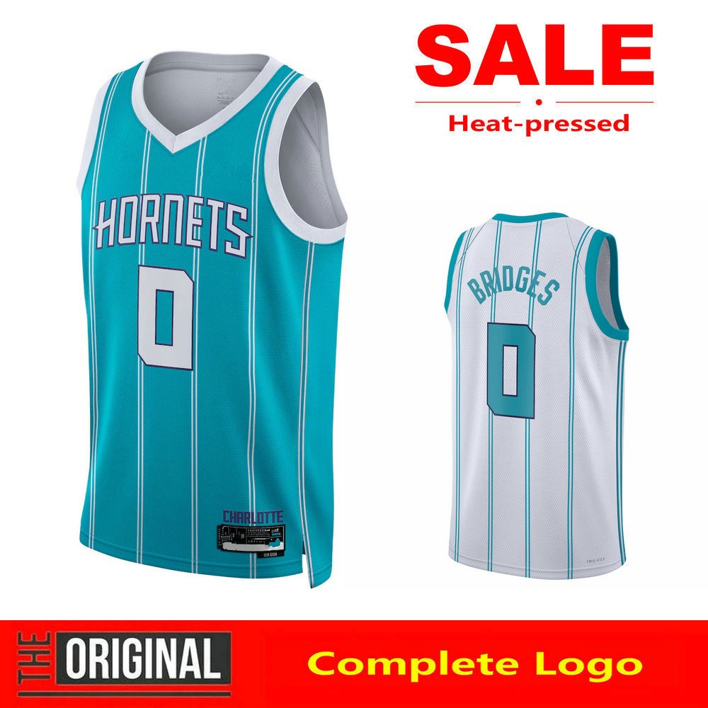 เสื้ออัดความร้อน New Hornets 0 Miles Bridges Jersey