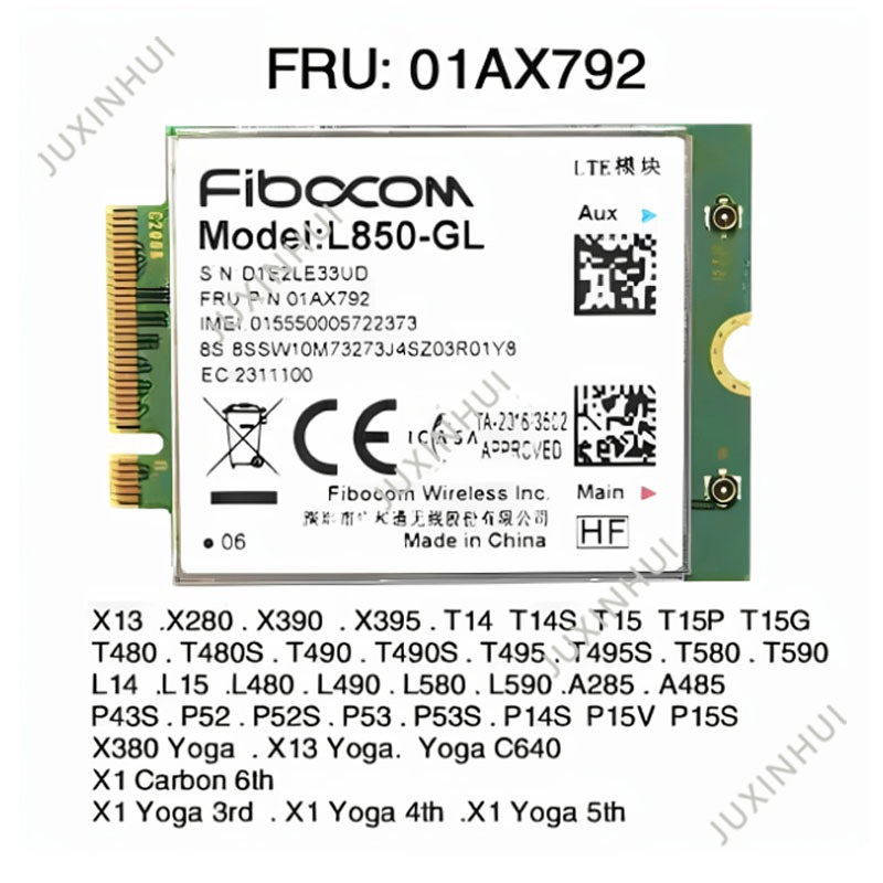 Thinkpad X1C T480S X13 X390 T14 4G โมดูล L850-GL 01AX792 Lenovo