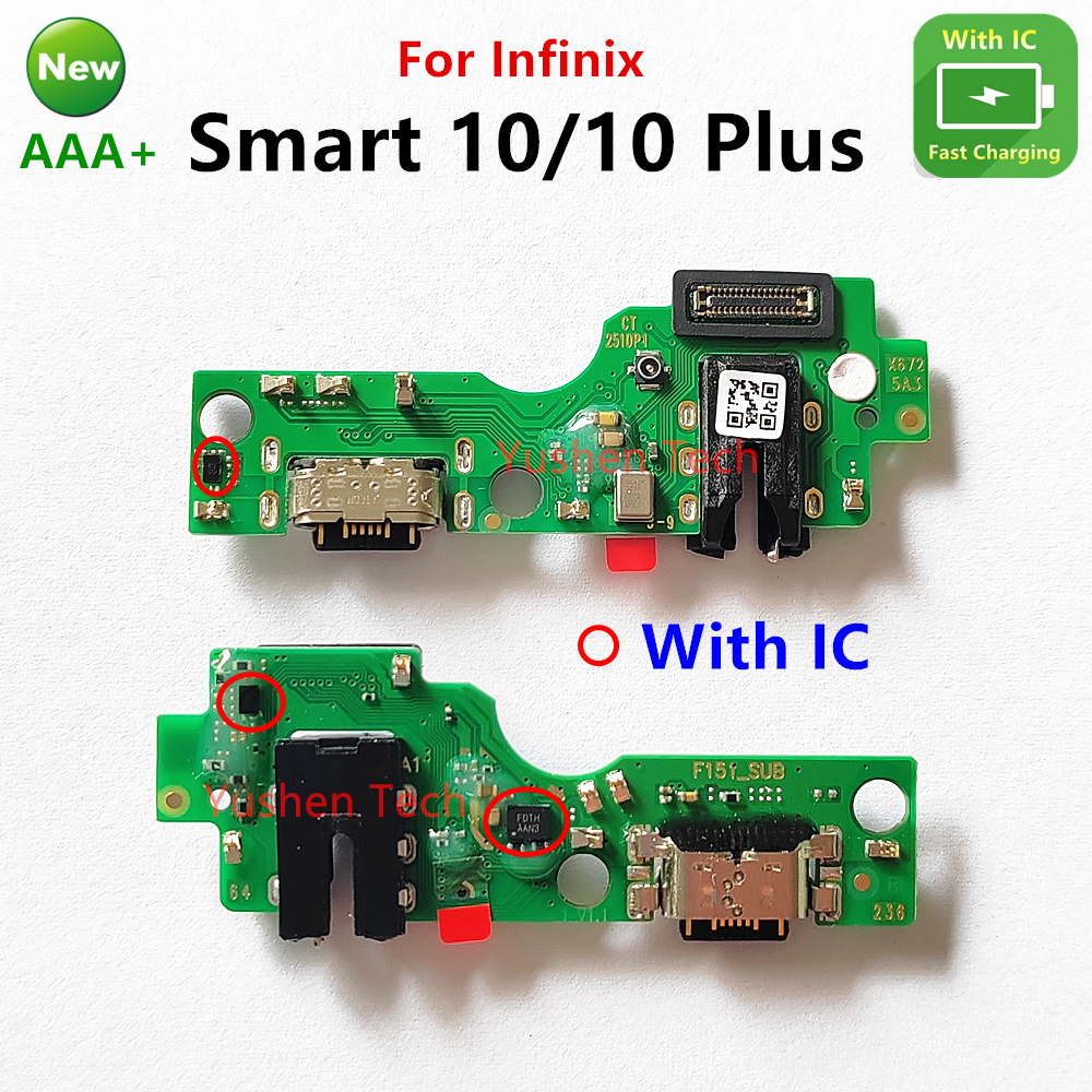 แท่นชาร์จสําหรับ Infinix Smart 10 Plus X6725 X6725B พอร์ตชาร์จ Flex Cable แท่นชาร์จขั้วต่อ USB charge Board