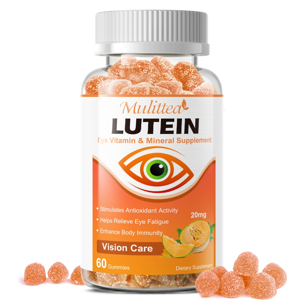Mulittea Lutein Gummies Eye Vitamin & Mineral Supplement ลูทีน วิตามินบำรุงสายตา อาหารเสริมแร่ธาตุ กระตุ้นการทำงานของสารต้านอนุมูลอิสระ ช่วยบรรเทาสายตา และเพิ่มภูมิคุ้มกันของร่างกาย (รสฮามิเมลอน)