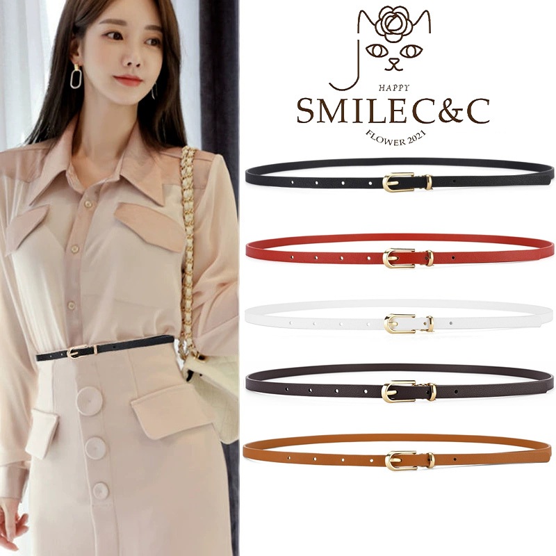 SmilefairyCC 【COD & พร้อมส่ง】เข็มขัดหนังสีดำพื้นผิวหรูหรา ใช้งานได้ทั้งงานธุรกิจและลำลอง หัวเข็มขัดสีทอง