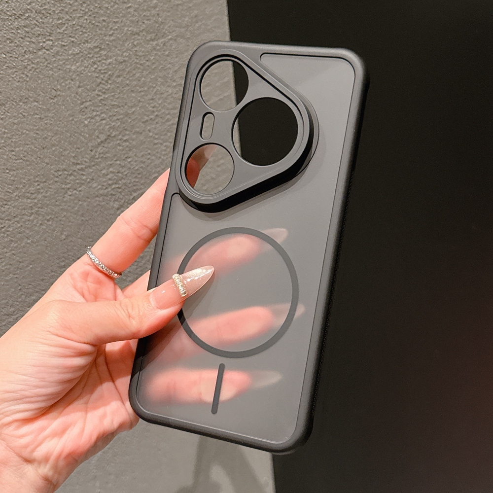 Matte Half Clear Magnetic อะคริลิคเคสโทรศัพท์สําหรับ Huawei Pura 70 80 Mate 60 70 80 Pro การกระจายความร้อน Soft TPU ขอบฝาครอบ - รูปที่ 6