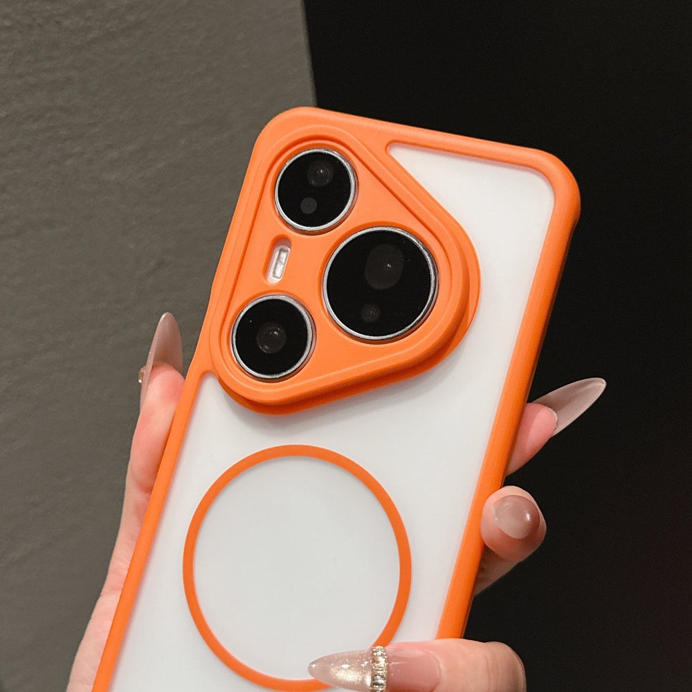 Matte Half Clear Magnetic อะคริลิคเคสโทรศัพท์สําหรับ Huawei Pura 70 80 Mate 60 70 80 Pro การกระจายความร้อน Soft TPU ขอบฝาครอบ - รูปที่ 4