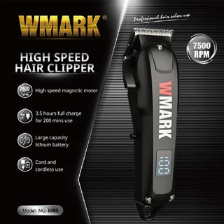 เครื่องตัดผมไฟฟ้าแบบมืออาชีพ WMARK NG 1005 เครื่องตัดผม มอเตอร์หมุน 7500RPM แบตเตอรี่ลิเธียม 2000mAh ใบมีด 5CR มี 3 สี