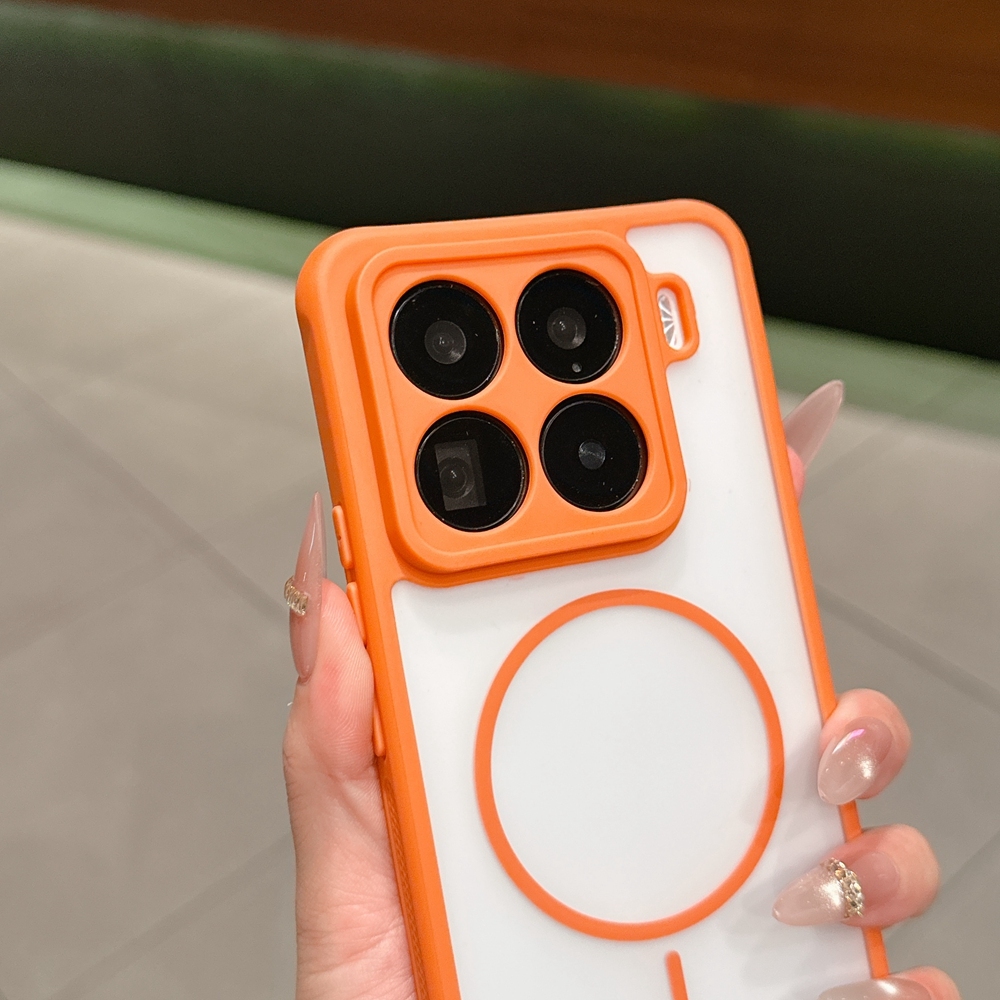 อะคริลิแม่เหล็กกรณีโทรศัพท์สําหรับ เสี่ยวหมี่ ไมล์ 15 14 มือโปร ปลอกชายแดนกระจายความร้อนสีทึบป้องกันการกระแทกนุ่ม ทีพียู ขอบเคลือบโปร่งแสงปกหลัง - รูปที่ 4