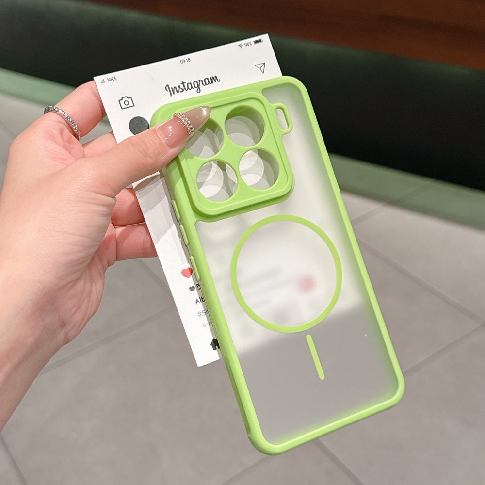 อะคริลิแม่เหล็กกรณีโทรศัพท์สําหรับ เสี่ยวหมี่ ไมล์ 15 14 มือโปร ปลอกชายแดนกระจายความร้อนสีทึบป้องกันการกระแทกนุ่ม ทีพียู ขอบเคลือบโปร่งแสงปกหลัง