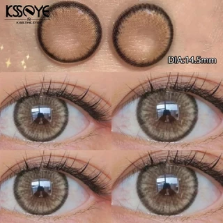 【ค่าสายตา：0~-8.00】KSSEYE คอนเทคเลนส์รายเดือน 14.5 มม. (Diamond Sugar Brown) คอนเทคเลนส์ตาใหญ่ 1 คู่