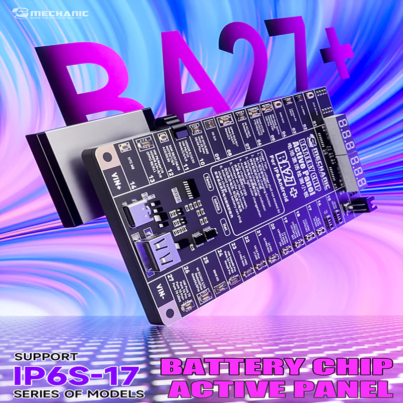 MECHANIC BA27+ การตรวจจับแผงที่ใช้งานแบตเตอรี่แรงดันไฟฟ้าปัจจุบันสําหรับ iP 6s-17 400+ Android รุ่น Fast Charge Activation เครื่องมือ