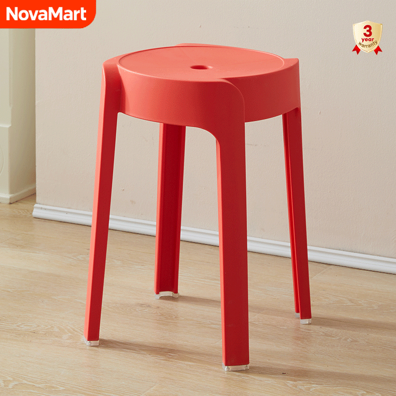 เก้าอี้พลาสติกกลม รับน้ำหนักได้ 400kg Dining Chair Plastic Stool