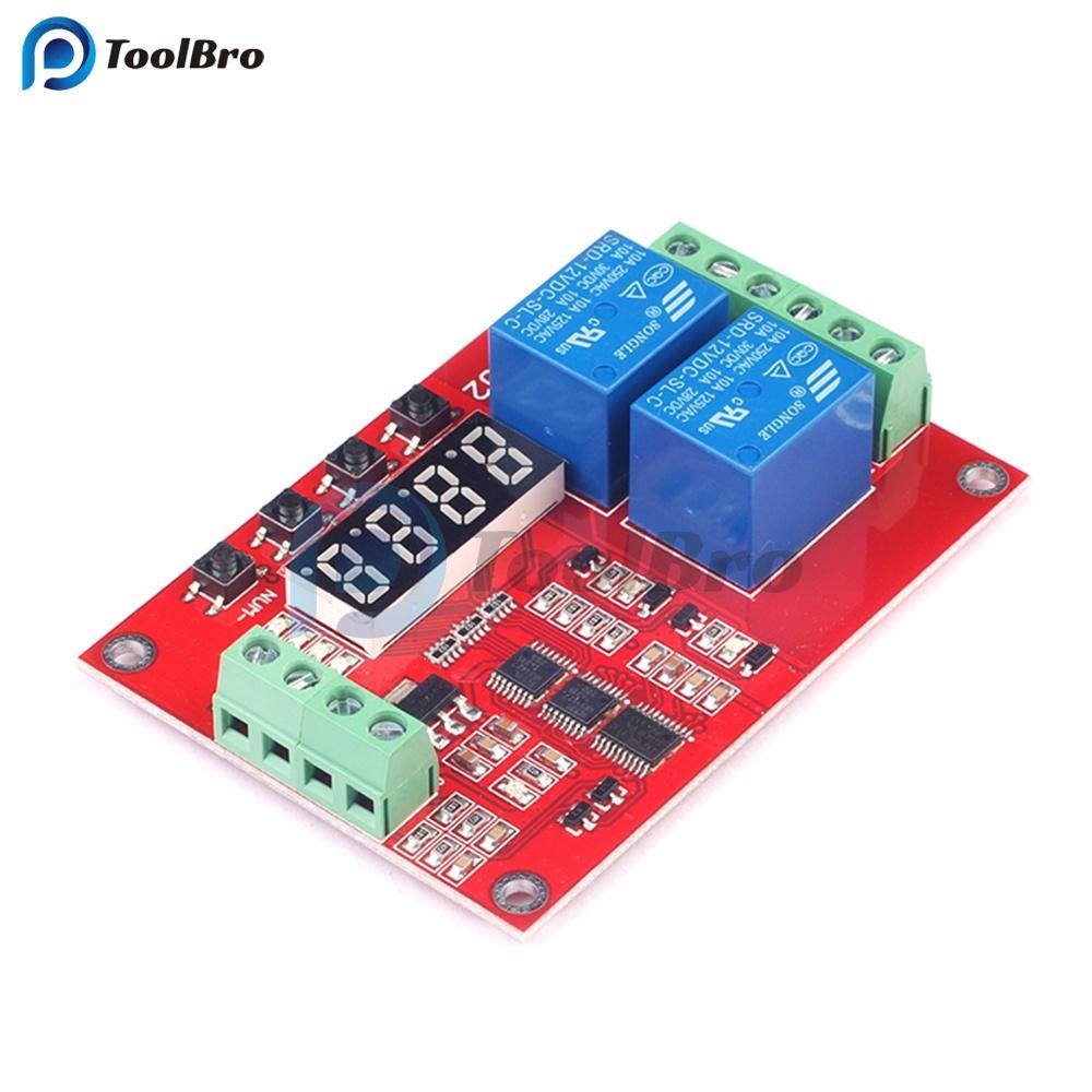 FRM01 LED Digital Time Delay รีเลย์ DC 12V 1CH มัลติฟังก์ชั่นโมดูลรีเลย์ Loop Delay Timer Switch Sel