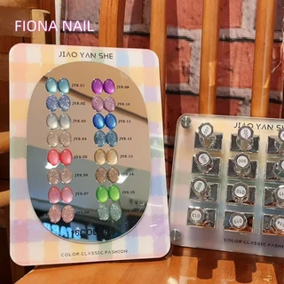 JIAOYANSHE 16 Sugar Glow mix แฟลช +สีเจลแคทอายเนื้อซาติน set 16 สไตล์หรูสุด แบรนด์ JYS 16 สี พร้อมชาร์ทโชว์ + แท่นวางสีให้ค่ะ
