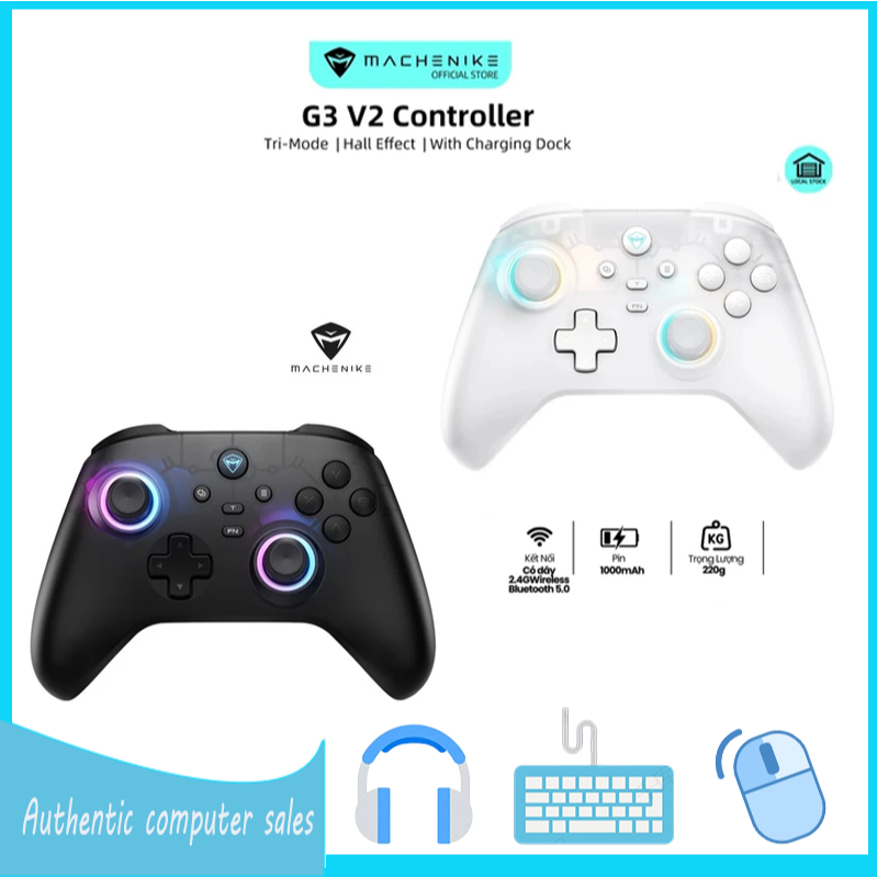 Machenike G3 V2 คอนโทรลเลอร์เกมไร้สายสามโหมด Hall Effect  Nintendo Switch โทรศัพท์ PC Stea