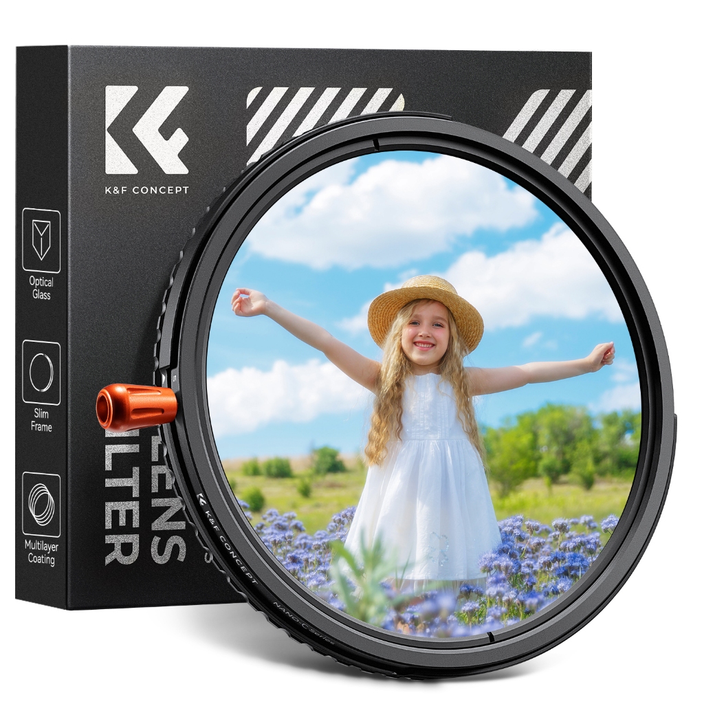 K&F Concept 3 in 1 1/4 Black Diffusion Mist Effect & Variable ND2-32(1-5 Stops) & Circular Polarizin