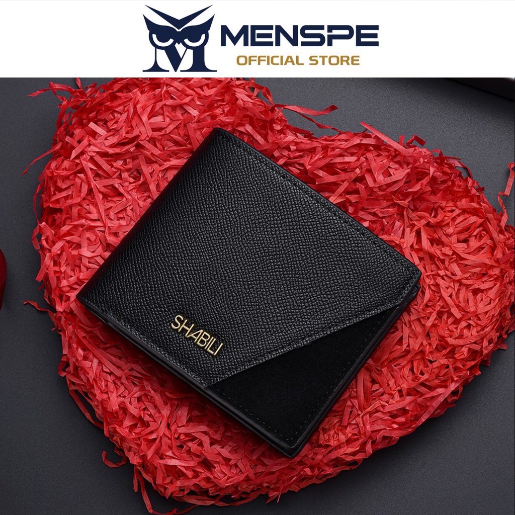 MENSPE กระเป๋าสตางค์สั้นผู้ชายสไตล์ย้อนยุค ทำจาก PU นุ่ม ธุรกิจ แฟชั่น มีช่องใส่บัตรหลายช่อง สำหรับเดินทาง - รูปที่ 3