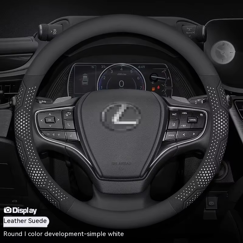 สําหรับ Lexus GS300h ES300h ES330 ES350 NX300h IS300 RX300 IS250 CT200h คาร์บอนไฟเบอร์หนังนิ่มพวงมาล