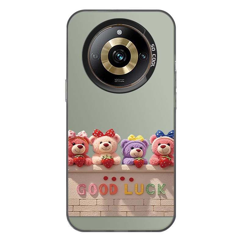 สําหรับOppo Realme 11 Pro 5G/Realme 11 Pro+ 5G RMX3740 RMX3741,สี่มินิหมี,ทนต่อการขีดข่วน,และให้ความรู้สึกมือที่ดี,เคสโทรศัพท์IMDป้องกันการตกด้านคุณภาพสูง
