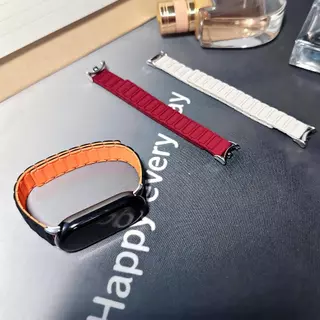 สําหรับ เสี่ยวหมี่ สมาร์ทวง Xiaomi Smart Band 8/9/10 สายรัดซิลิโคนแม่เหล็กเปลี่ยนวงกันน้ํากีฬา-พอดีสายรัดข้อมือที่สะดวกสบายสําหรับ ไมล์ วง