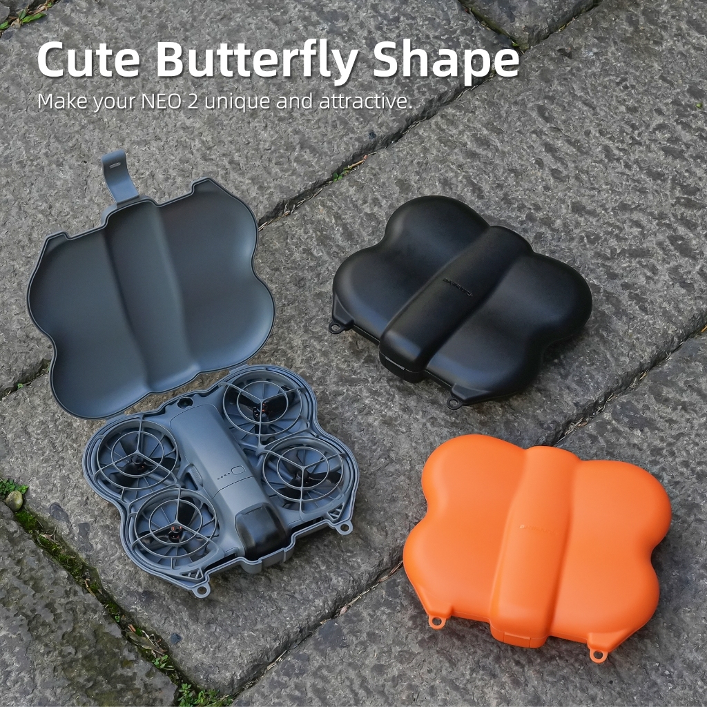 SUNNYLIFE ผีเสื้อป้องกันกรณีสําหรับ DJI NEO 2, Hard Shell กล่องกระเป๋าถือ Drop-proof แบบพกพาฝุ่นกระเป๋าสําหรับ DJI NEO1 & NEO2 อุปกรณ์เสริม