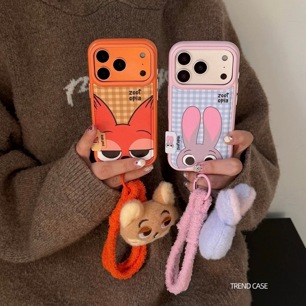 การ์ตูนสัตว์ตุ๊กตาจี้หนังเนื้อเคสโทรศัพท์สําหรับ ไอโฟน 17 16 15 14 มือโปร สูงสุด 17มือโปร กันกระแทกฝาครอบป้องกัน