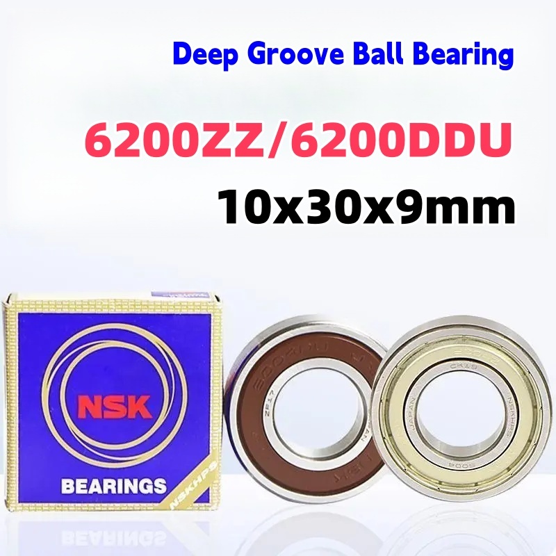 NSK Bearing 6200 ZZ/DDU Bantalan 10x30x9 Untuk Motor & Mesin ความเร็วสูงเสียงรบกวนต่ําการจัดส่งสต็อก