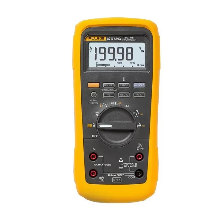 Fluke 87V MAX มัลติมิเตอร์แบบดิจิตอล AC และ DC 0.1 mV ถึง 1000 V