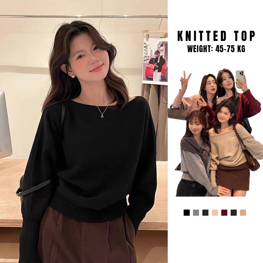 เสื้อกันหนาวแขนยาวปิดไหล่สำหรับผู้หญิง สวมใส่ง่ายและอบอุ่น