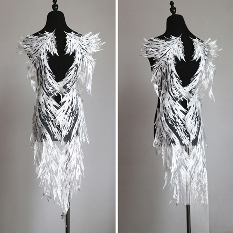 ปีก Feathers แพทช์ผ้าสำหรับชุดราตรีและงานแต่งงาน เพิ่มความสวยงามในการตัดเย็บ