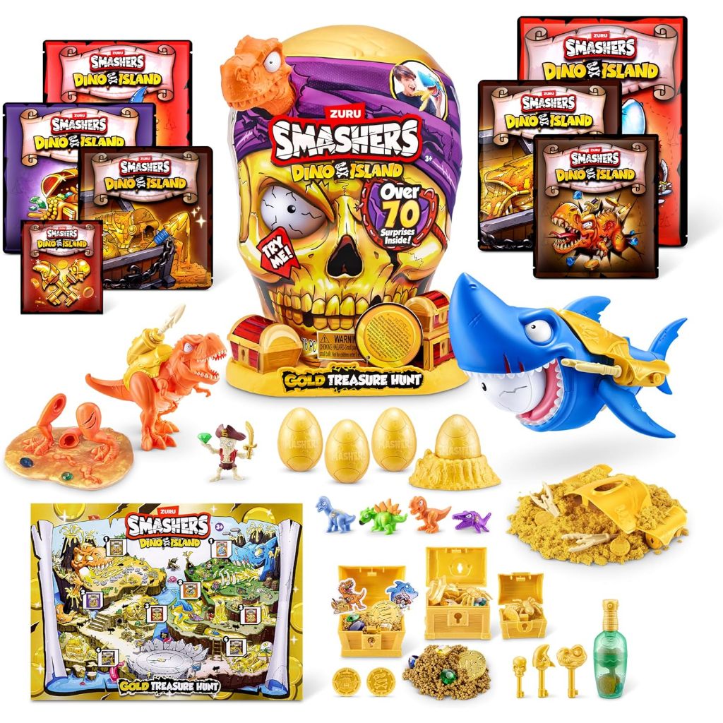 Smashers Dino Island Gold Treasure Hunt (สีส้ม) โดย ZURU, Treasure Hunt Themed Toy Interactive Toy