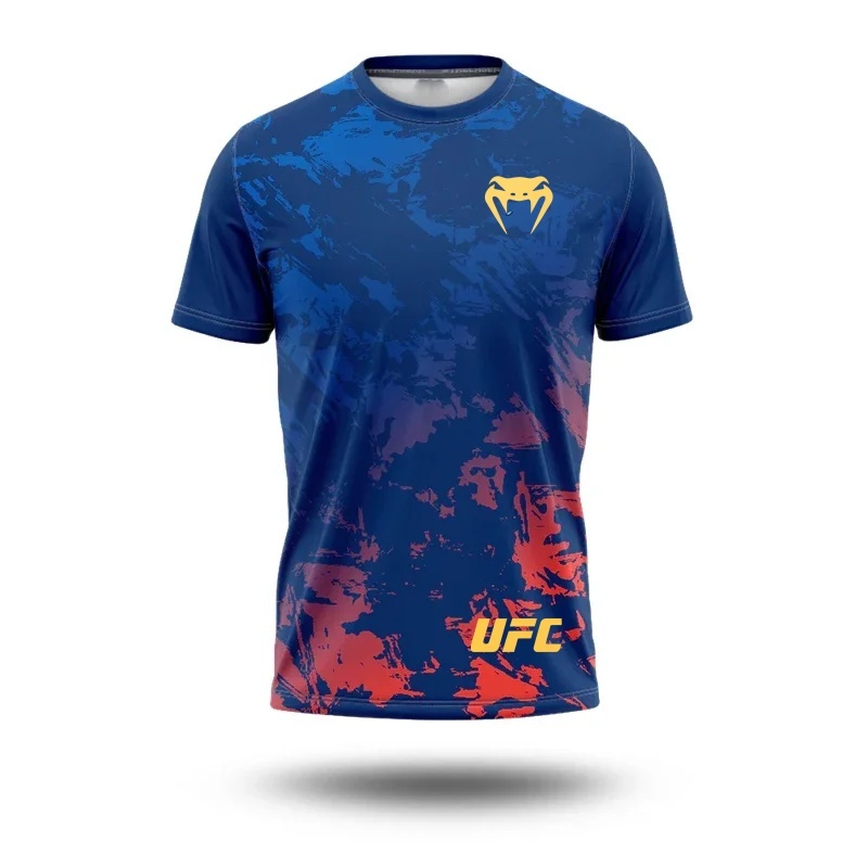 เสื้อยืด UFC พิมพ์ลาย สำหรับการต่อสู้ ออกแบบรอบคอดีไซน์แขนสั้น สวมใส่สบายในฤดูร้อน