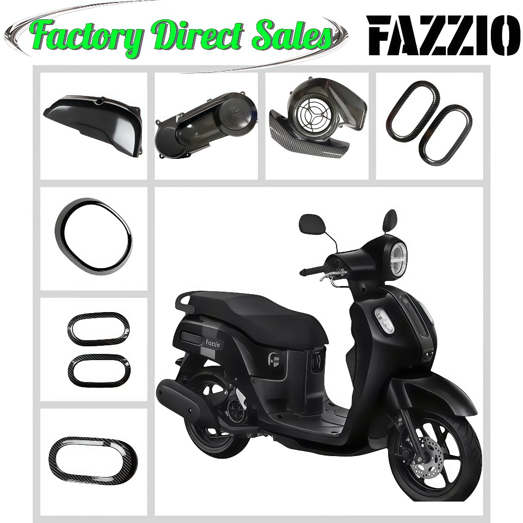 YAMAHA FAZIO ฝาครอบโคมไฟ DEPAN มอเตอร์ FAZIO คาร์บอนฝาครอบ LIST LAMPU DEPAN FAZIZIO ฝาครอบบังโคลน ฝาครอบบังโคลน/ตัวกรองอากาศ/ตัด/ฝาครอบ