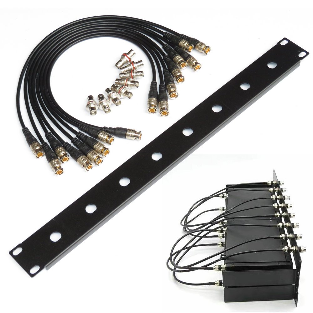 SENNHEISER 1U 19 "4/8-Way Front Mount Antenna Rack Kit พร้อมอะแดปเตอร์ BNC และสายเคเบิลสําหรับ Shure/Senheiser/Audio-Technica/Samson
