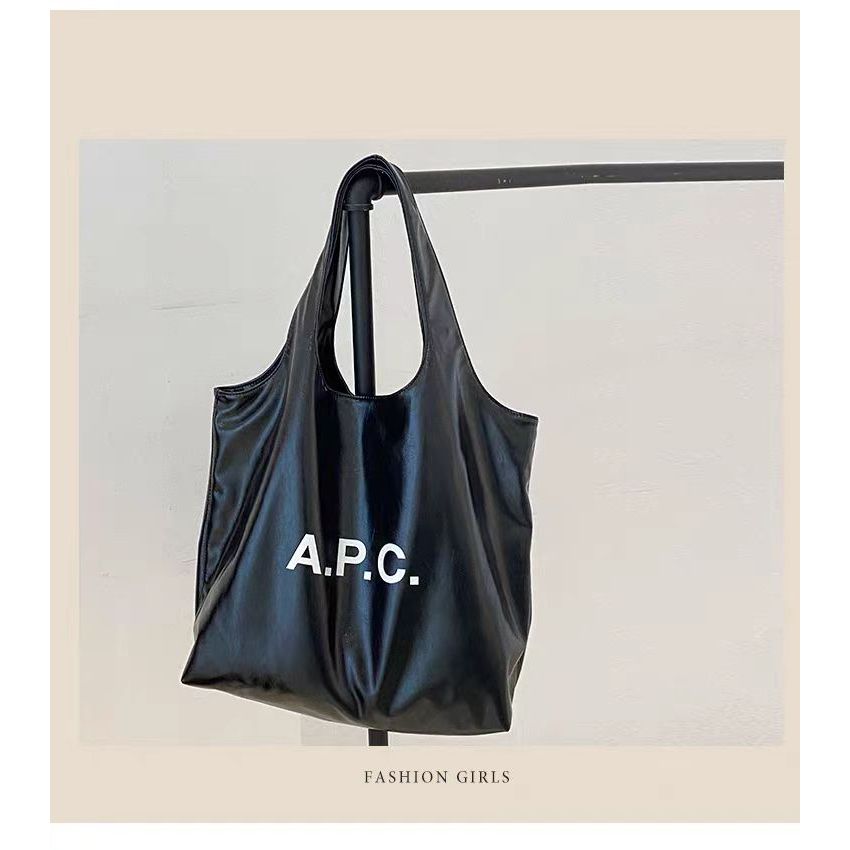 APC TOTE NINON Unisex Simple Single Room TOTE Bag กระเป๋าถือ PU - รูปที่ 5