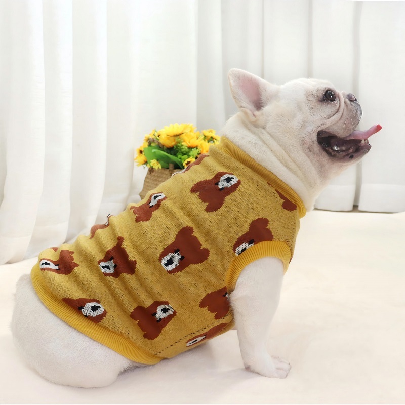 GOU-HOME เสื้อหมา สุนัขเสื้อผ้าสัตว์เลี้ยงสําหรับ Bulldog ฤดูใบไม้ร่วงสไตล์  วัสดุผ้าฝ้าย