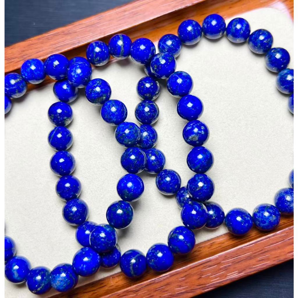 สร้อยข้อมือแหวนเดี่ยว Lapis Lazuli มาใหม่ประมาณ 8.8 มม