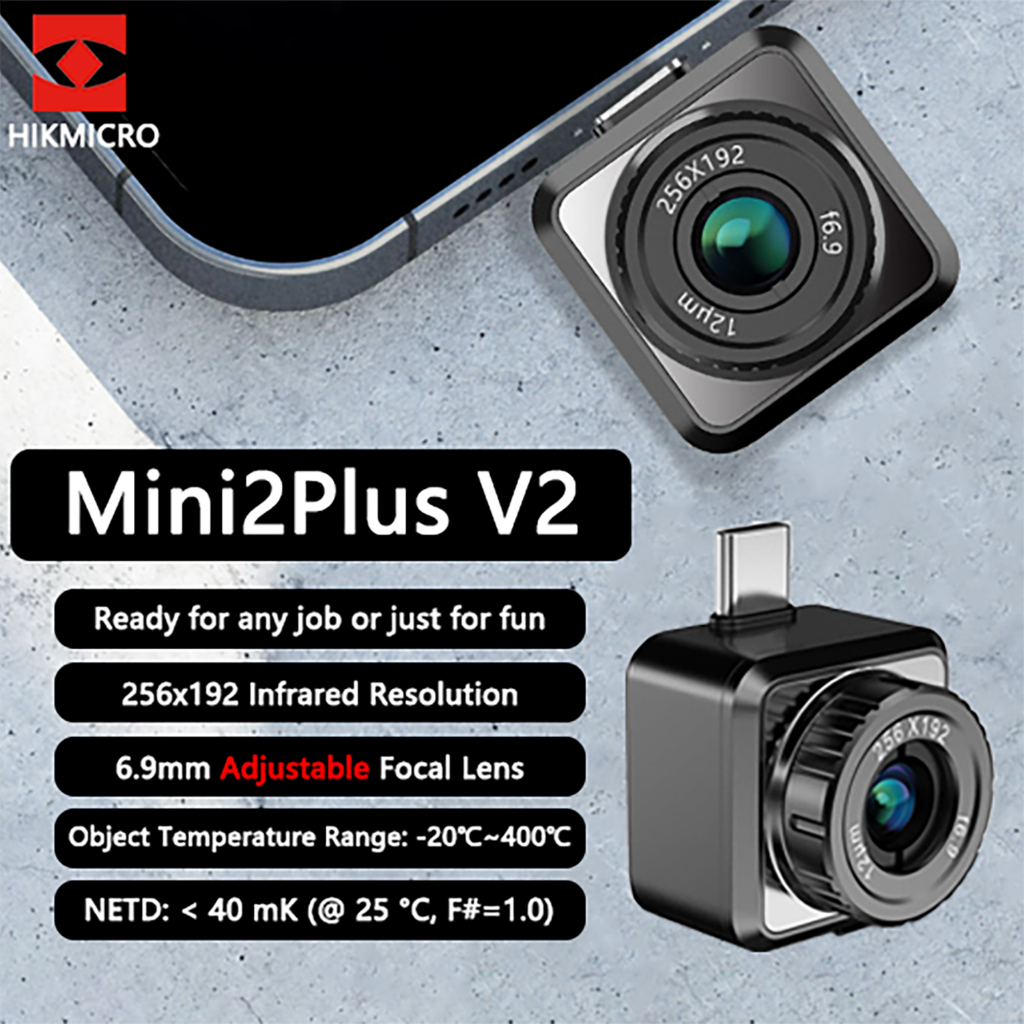 HIKMICRO Mini2Plus V2 กล้องความร้อนสําหรับ iOS/Android, 256x192 IR, 512x384 SuperIR, โฟกัสแบบแมนนวล,