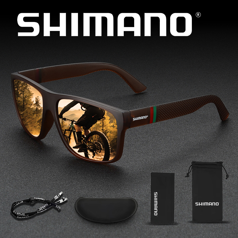 SHIMANO  ชุดSHIMANO แว่นตาผจญภัยโพลาไรซ์ UV400 แว่นกันแดดป้องกันสําหรับผู้ชายผู้หญิงตกปลากลางแจ้งขี่