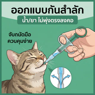 （เซ็ตคุ้มค่า）ซื้อ 4 แถม 1 [มาตรฐานเยอรมัน 🇩🇪] ที่ป้อนยาแมว หัวนิ่มพิเศษ ป้องกันการสำลัก ป้อนยาเม็ด/น้ำ ง่ายๆ น้องไม่ต่อต้าน