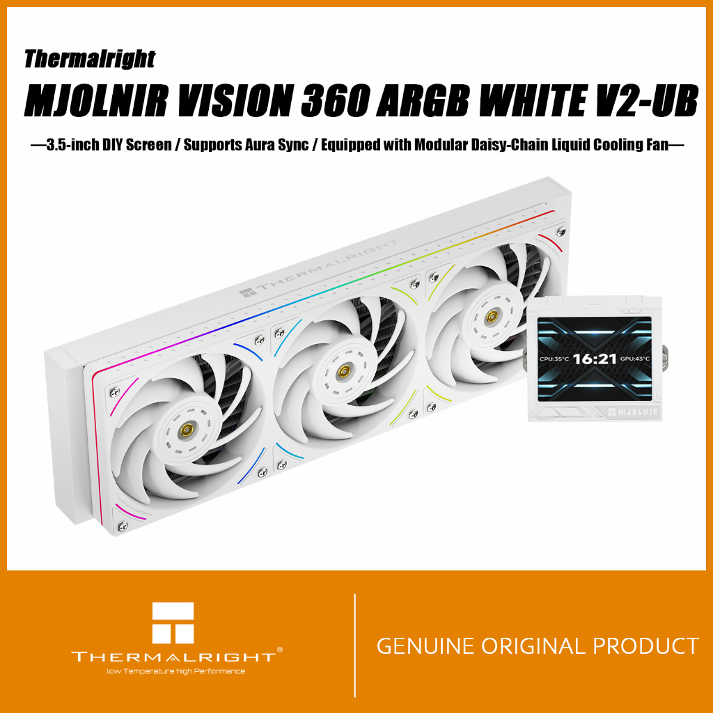 Thermalright MJOLNIR VISION 360 ARGB WHITE V2-UB AIO CPU LIQUID COOLER MV360 ARGB WHITE V2-UB หน้าจอ