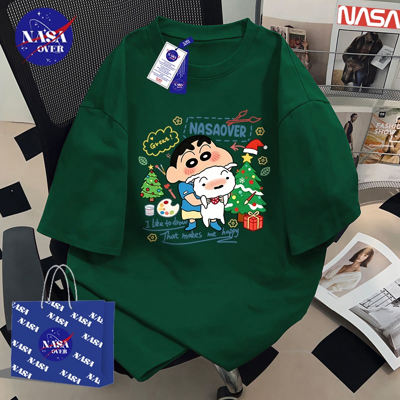 【จัดส่งตลอด 24 ชั่วโมง】🔥NASA Christmas🎄แบบพิเศษ2026 ลายชินจัง🧒ฤดูร้อน oversize แ