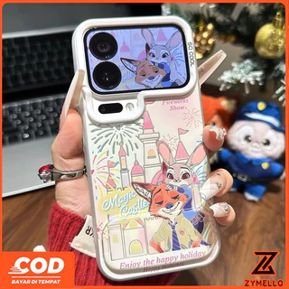 เหมาะสําหรับOPPO Reno16F 16Pro 16C 15F 15ProMax 14F 14Pro 13F 13Pro 12F 12Pro 11F 11Pro 10Pro 8T 8Z 7Z 6Z Zootopia Judyดอกไม้ไฟกระจกขาตั้งกันกระแทกTPUโทรศัพท์Cnick