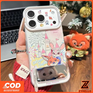 เหมาะสําหรับOPPO Reno16F 16Pro 16C 15F 15ProMax 14F 14Pro 13F 13Pro 12F 12Pro 11F 11Pro 10Pro 8T 8Z 7Z 6Z Zootopia Judyดอกไม้ไฟกระจกขาตั้งกันกระแทกTPUโทรศัพท์Cnick